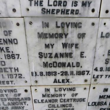 MCDONALD Suzanne E. 1913-1967