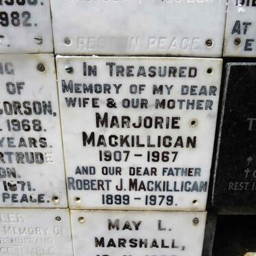 MacKILLICAN Robert J. 1899-1979 &amp; Marjorie 1907-1967