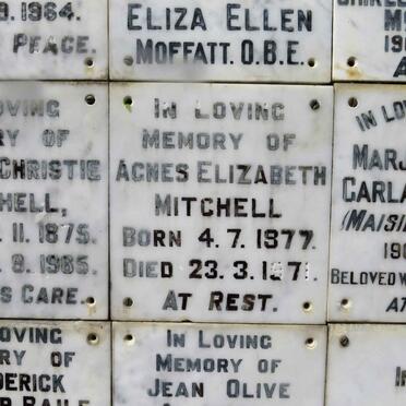 MITCHELL Agnes Elizabeth 1877-1971
