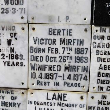 MIRFIN Victor 1887-1963 &amp; Winifred 1897-1974