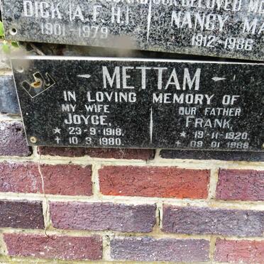 METTAM Frank 1920-1988 &amp; Joyce 1918-1980