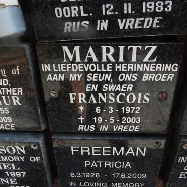 MARITZ Franscois 1972-2003