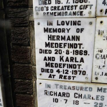 MEDEFINDT Hermann -1969 &amp; Karla -1970