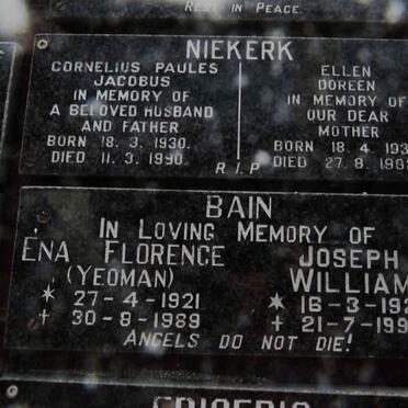 NIEKERK Cornelius Paules Jacobus 1930-1990 &amp; Ellen Doreen 1931-1992