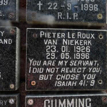 NIEKERK Pieter le Roux, van 1926-1996