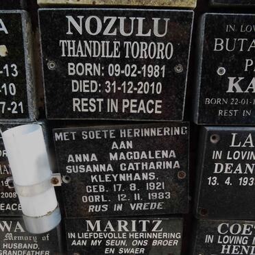 NOZULU Thandile Tororo 1981-2010