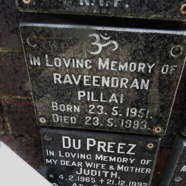 PILLAI Raveendran 1951-1993