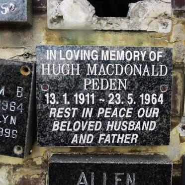 PEDEN Hugh MacDonald 1911-1964
