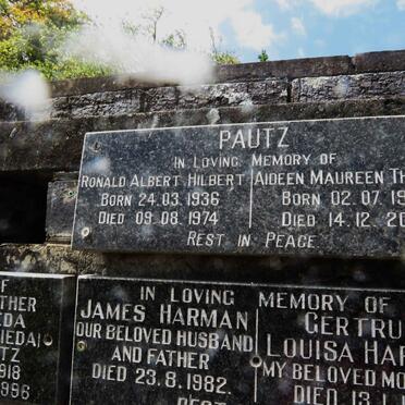 PAUTZ Ronald Albert Hilbert 1936-1974 &amp; Aideen Maureen Theresa 1933-2000