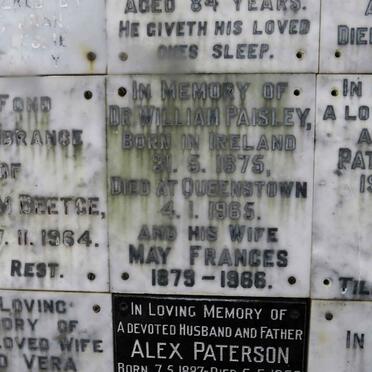 PAISLEY William 1875-1965 &amp; May Frances 1879-1966