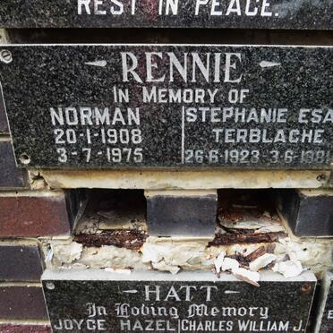 RENNIE Norman 1908-1975 &amp; Stephanie Esaia Terblanche 1923-1981