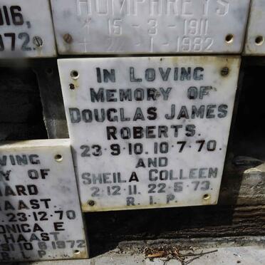 ROBERTS Douglas James 1910-1970 &amp; Sheila Colleen 1911-1973