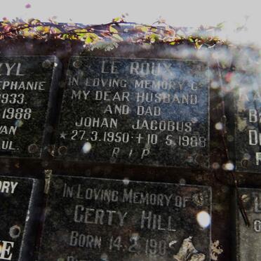 ROUX Johan Jacobus, le 1950-1988