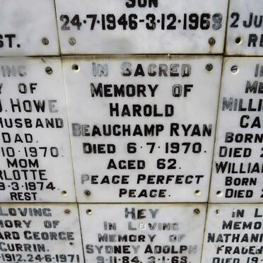 RYAN Harold Beauchamp -1970