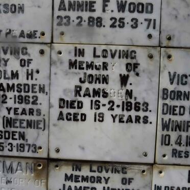 RAMSDEN John W. -1963