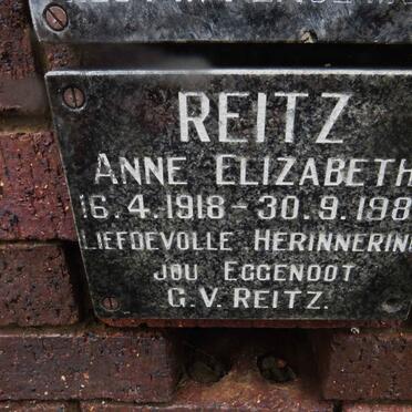 REITZ Anne Elizabeth 1918-1988