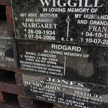 RIDGARD Basil Cawood 1932-2006