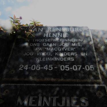 RENSBURG Hennie, van 1945-2005