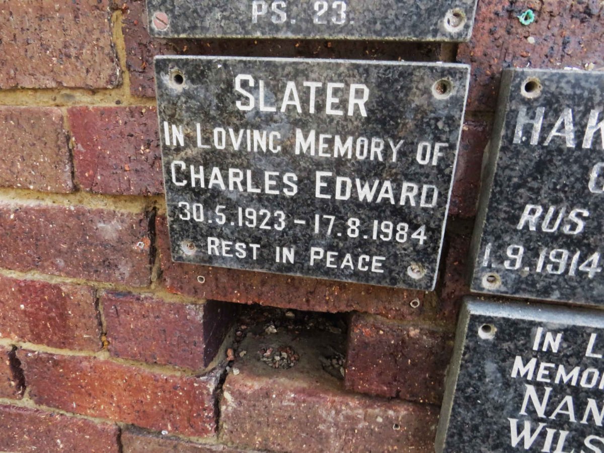 SLATER Charles Edward 1923-1984