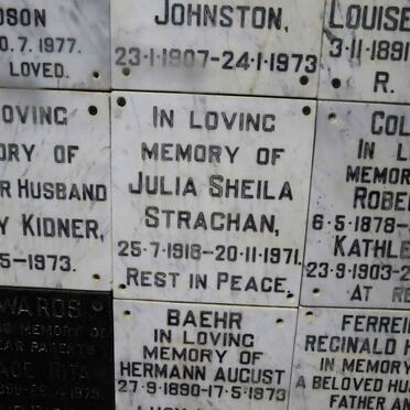 STRACHAN Julia Sheila 1918-1971