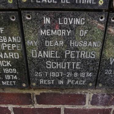 SCHUTTE Daniel Petrus 1907-1974
