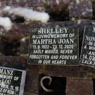 SHELLEY Martha Joan 1922-2020
