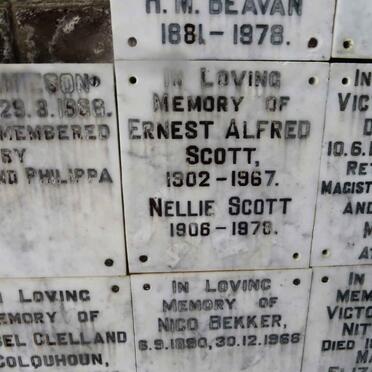 SCOTT Ernest Alfred 1902-1967 &amp; Nellie 1906-1978