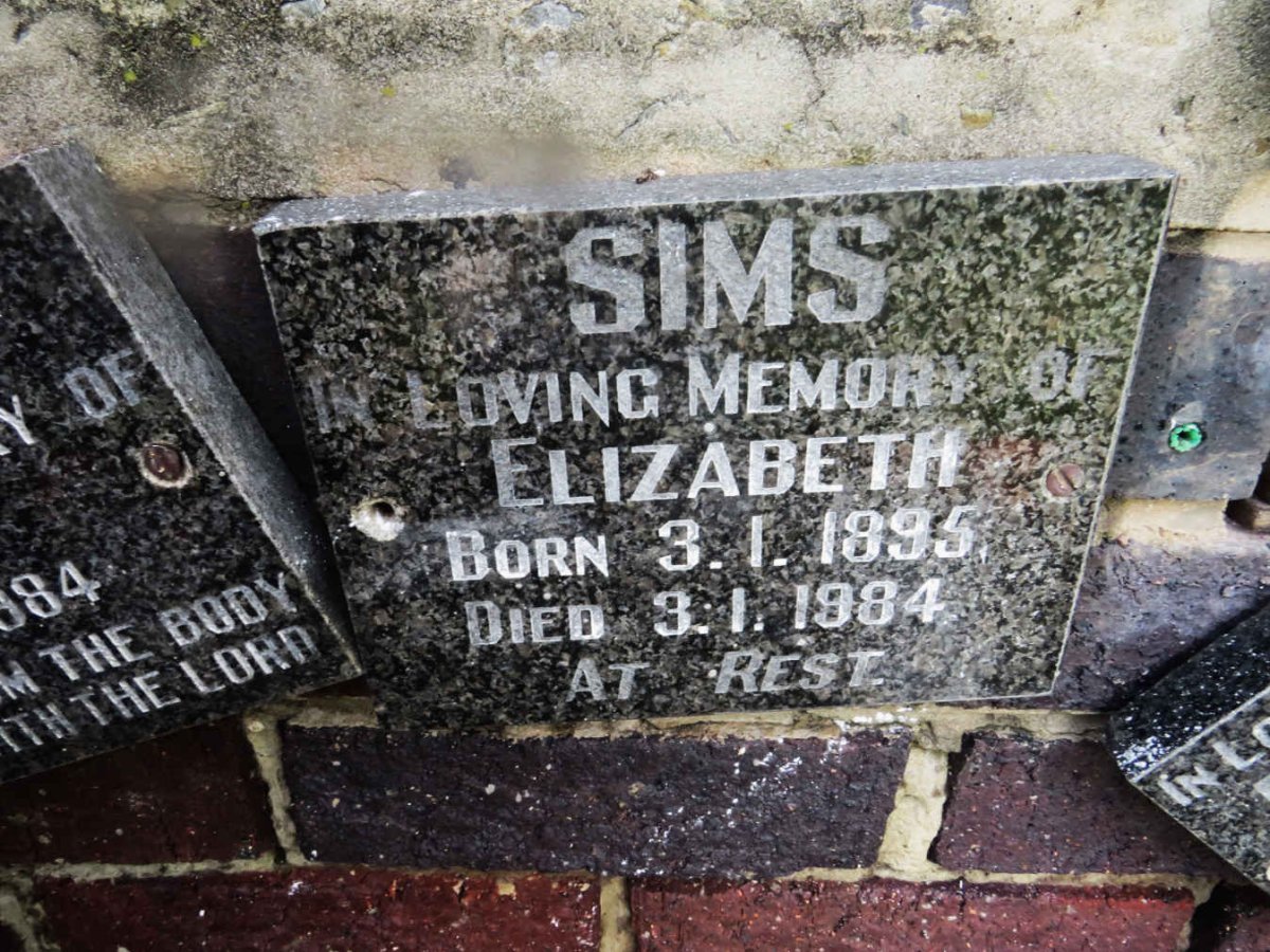 SIMS Elizabeth 1895-1984