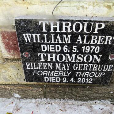 THROUP William Albert -1970 :: THOMSON Eileen May Gertrude formerly THROUP -2012