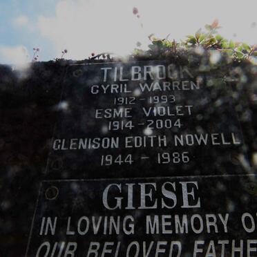 TILBROCK Cyril Warren 1912-1993 &amp; Esme Violet 1914-2004 :: TILBROCK Glenison Edith Nowell 1944-1986