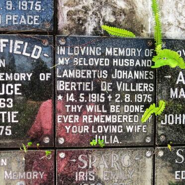 VILLIERS Lambertus Johannes, de 1915-1975