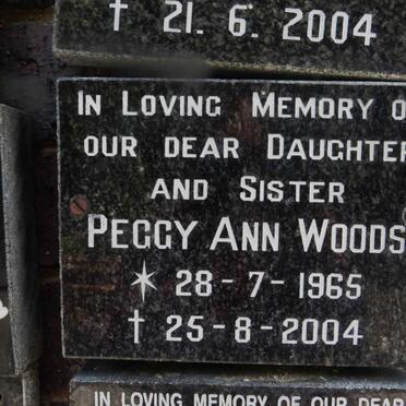 WOODS Peggy Ann 1965-2004