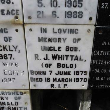WHITTAL R.J. 1879-1970