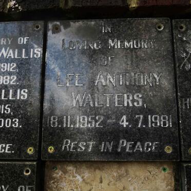 WALTERS Lee Anthony 1952-1981