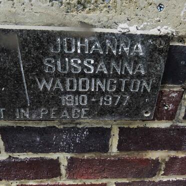 WADDINGTON Johanna Sussanna 1910-1977