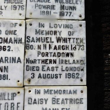 WHITTEN Samuel 1873-1962