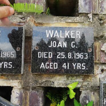 WALKER Joan G. -1963