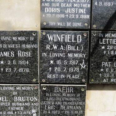 WINFIELD R.W.A. 1917-1978