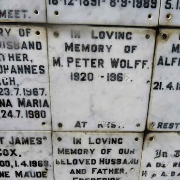 WOLFF M. Peter 1920-1966