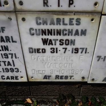WATSON Charles Cunningham -1971 &amp; Catherine E. -1987