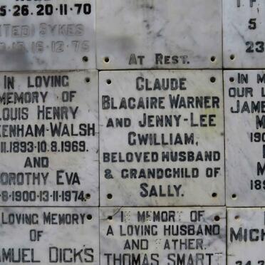 WARNER Claude Blacaire :: GWILLIAM Jenny-Lee