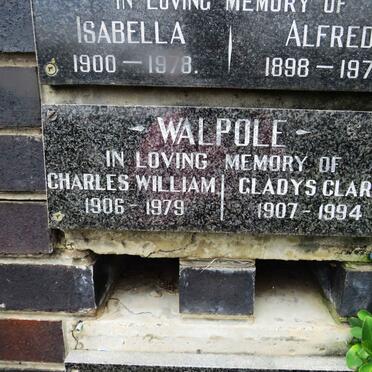 WALPOLE Charles William 1906-1979 &amp; Gladys Clara 1907-1994