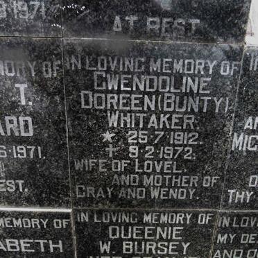 WHITAKER Gwendoline Doreen 1912-1972