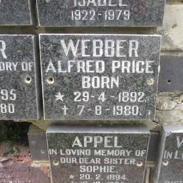 WEBBER Alfred Price 1892-1980