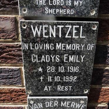 WENTZEL Gladys Emily 1916-1992