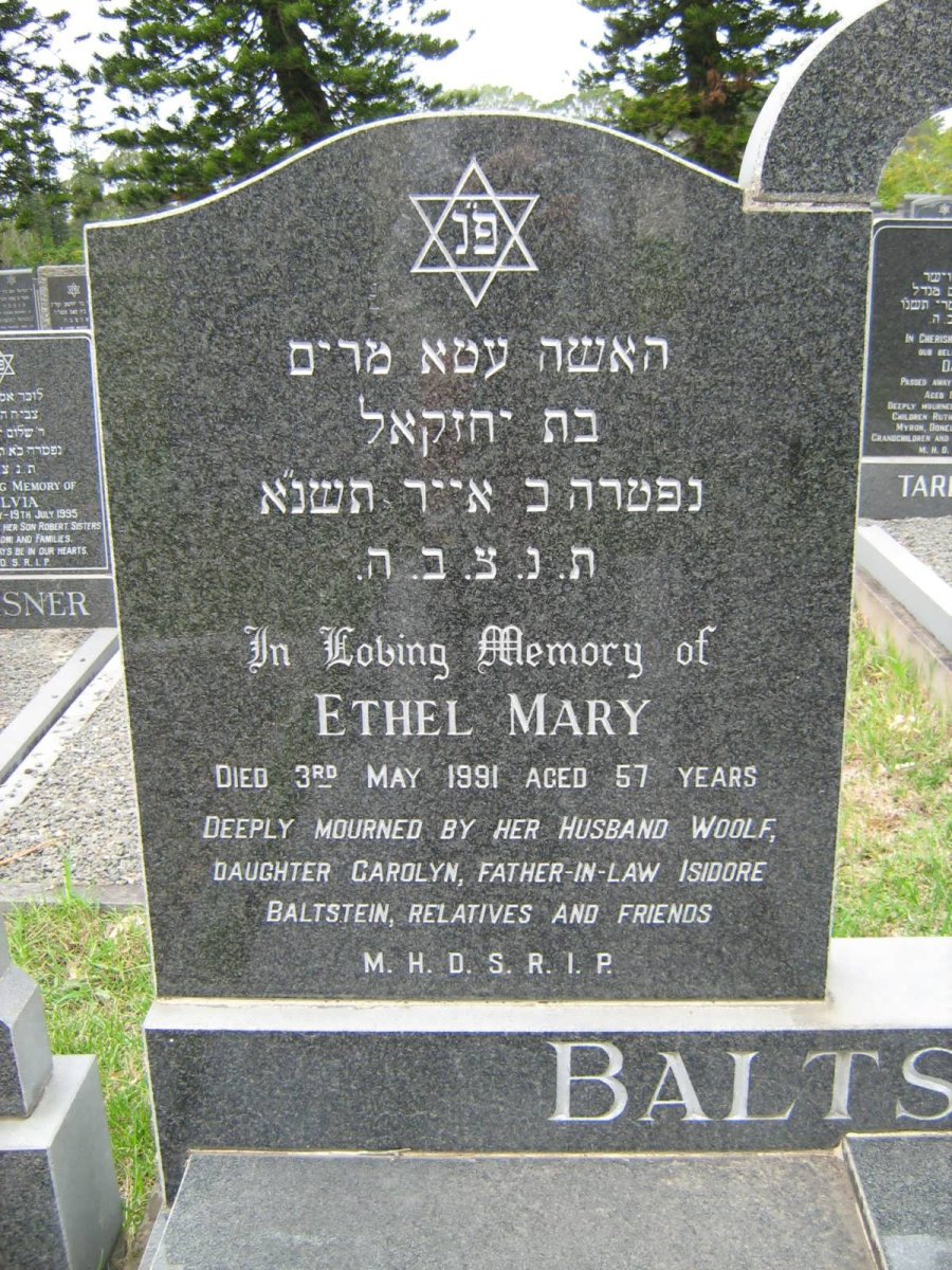 BALTSTEIN Ethel Mary -1991 