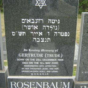 ROSENBAUM Gertrude 1904-2000