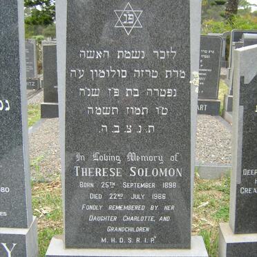 SOLOMON Therese 1898-1986