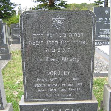 SAACKS Dorothy -1984