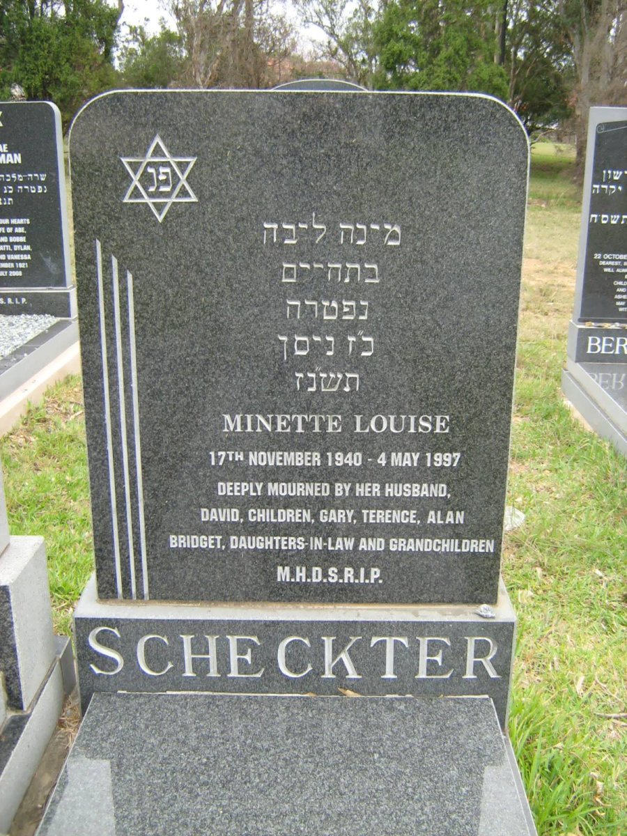 SCHECKTER Minette Louise 1940-1997